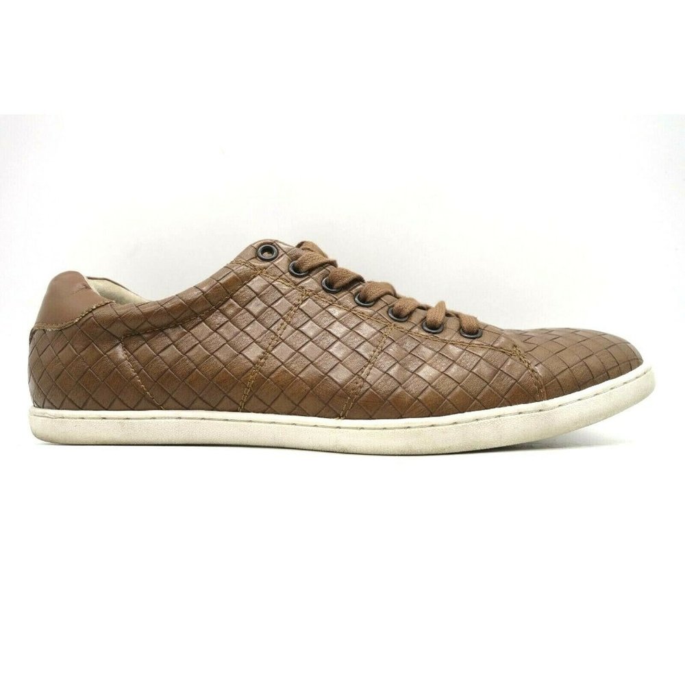 Kenneth Cole Unlisted Itemize Brown Woven Leather Lace Up Shoes Men's 10 M